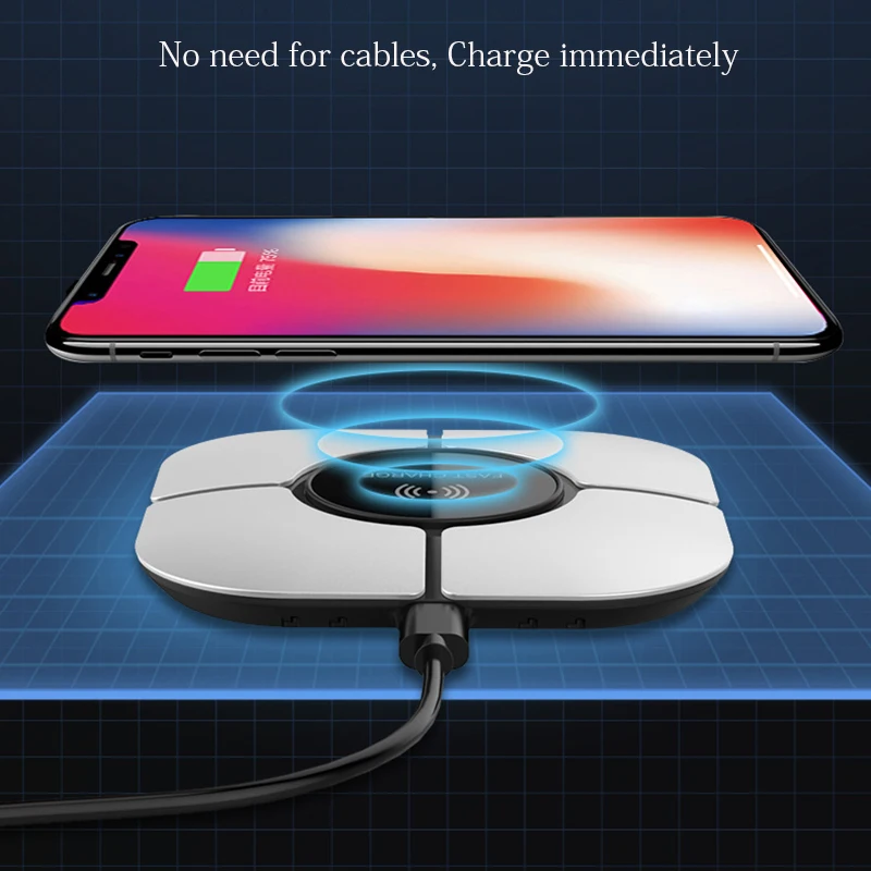 10 Вт 9 В Быстрое беспроводное зарядное устройство для Samsung S9 S8 Plus S6 S7 Edge Note 8 iPhone X Qi