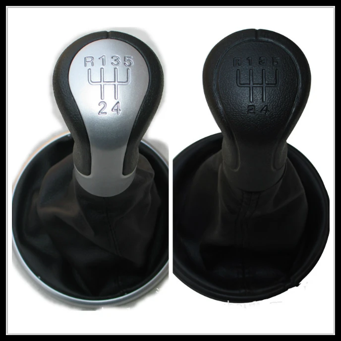 

FAST SHIP FOR SKODA FABIA 2 II MK2 2007-2010 ROOMSTER 2006-2010 5 SPEED GEAR shifter KNOB WITH LEATHER GAITER SLIVER CAP
