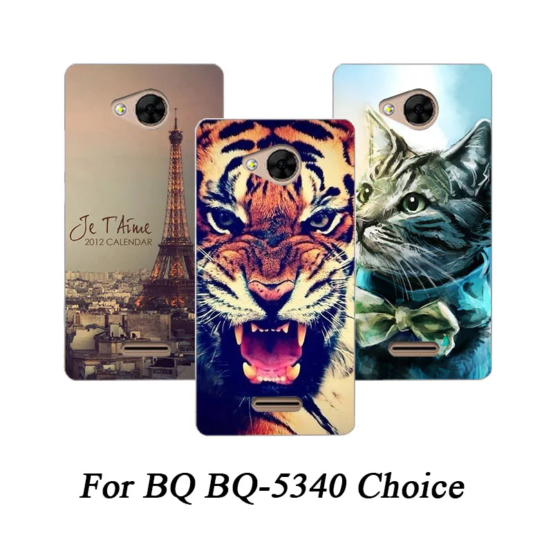 

Soft Tpu Phone Case For BQ BQ-5340 Choice Cases Silicone Painted Wolf Rose Eiffel Fundas Sheer For BQ BQ-5340 Choice Back Cover