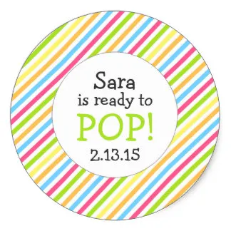 3.8cm Ready to Pop Baby Shower Favor / gender neutral Classic Round Sticker | Дом и сад