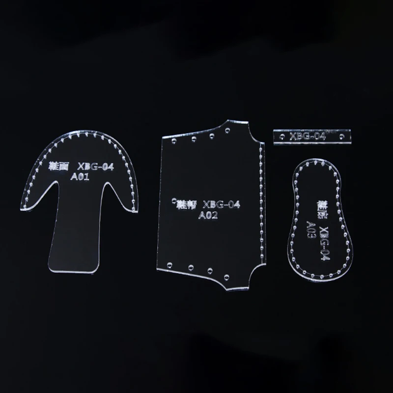 Transparent Template Set Mini Shoes Pendant Pattern Leather Craft Acrylic Stencil Template Tool Leatherworking Tools