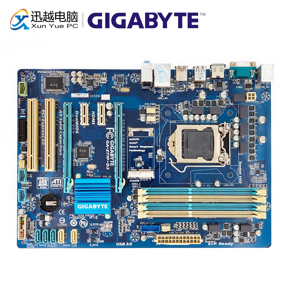 Gigabyte GA-Z77P-D3 настольная материнская плата Z77P-D3 Z77 розетка LGA 1155 для i3 i5 i7 DDR3 32G ATX оригинальная б/у материнская плата