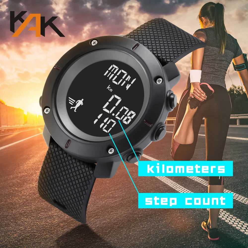 

Watch Men LED Digital Military Sports 30M Waterproof Wrist Watch Men's Pedometer Clock Watch Luxury Sports Waterproof Relogio