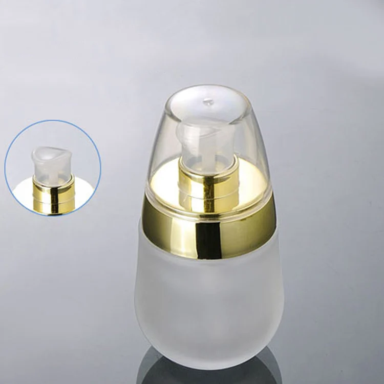 LG40-30ml Clear Frost Gold pump bottles (1)