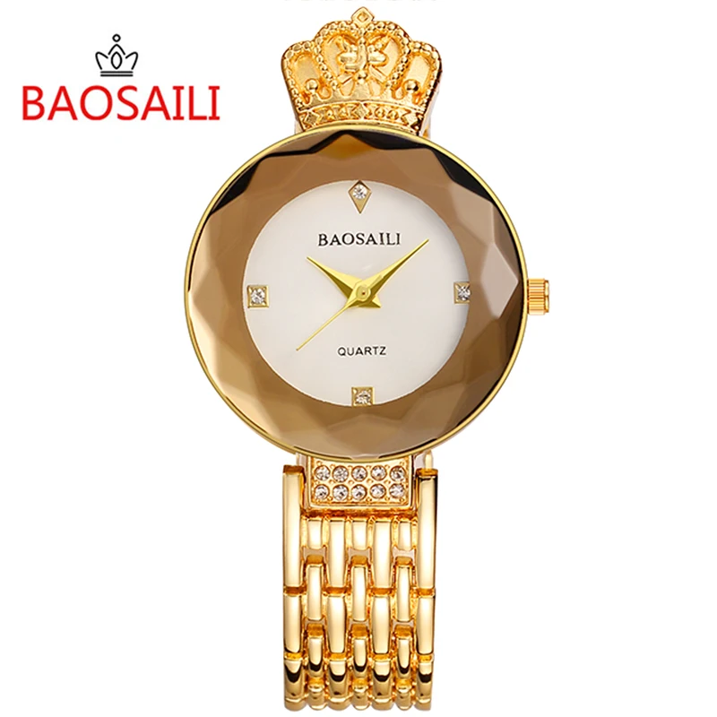 BAOSAILI роскошные часы с кристаллами для женщин Водонепроницаемый Серебряный стальной ремешок женские наручные часы Топ бренд браслет часы Relogio Feminino