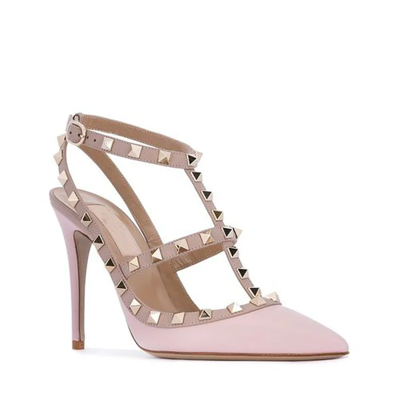 Rivet Pointed High heeled Shoes Rivet Super High school Heel Shoe Lace ...