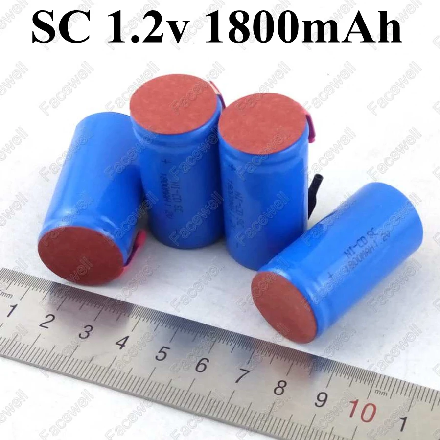 8 шт. брендовые Sub C SC nicd 1 2 в 1800 мАч 20A ni cd sc sub c cell subc для 9 6 перезаряжаемых батарей