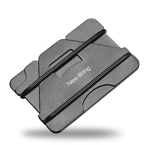 NewBring многофункциональный металлический кредитный держатель для карт черный карманный ящик для визиток ID кошелек с RFID Анти-Вор кошелек мужской - Цвет: black