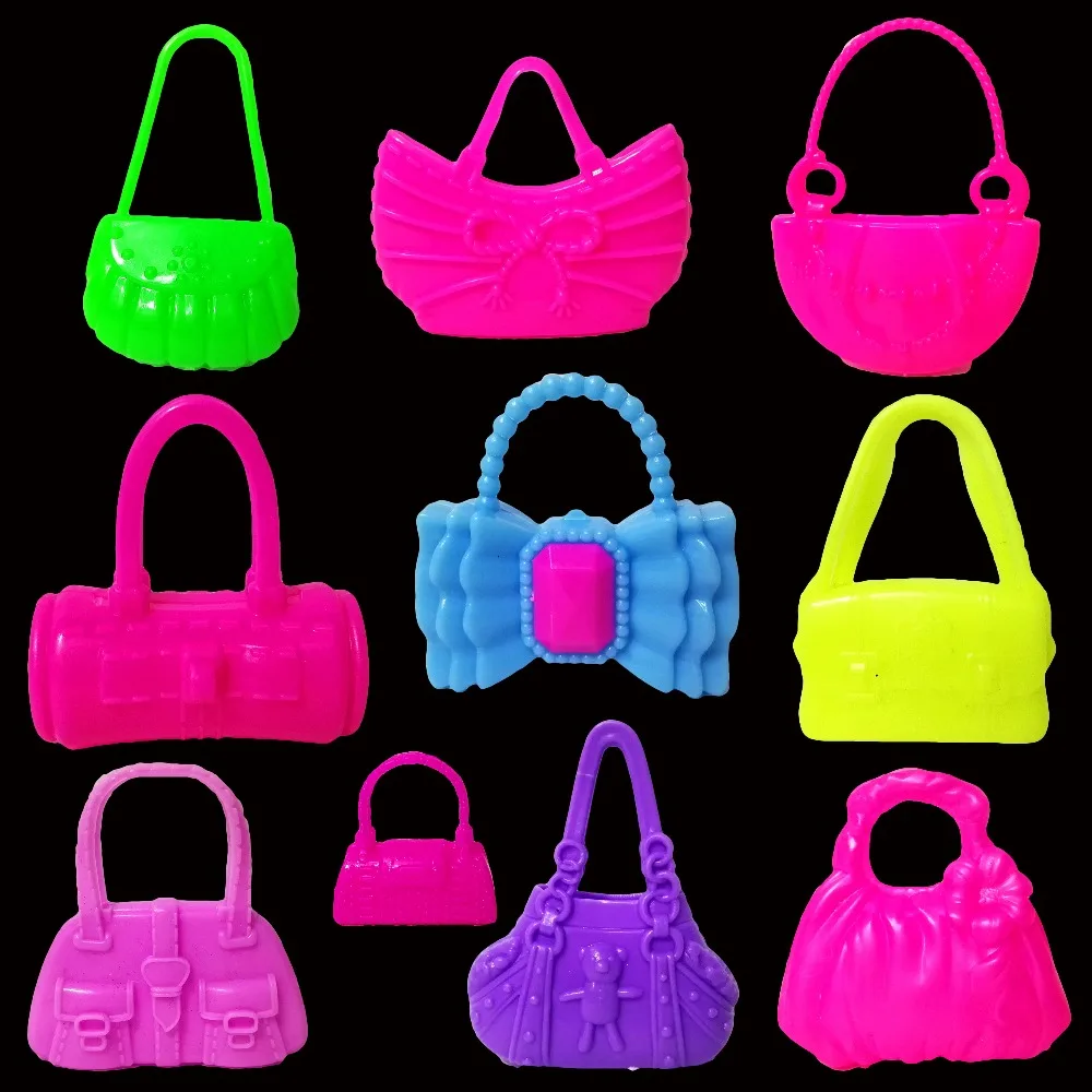 10 Pcs Styles Doll Bags Accessories Toy Colorized Fashion Bags For Barbie Doll Birthday Xmas Gift - Dolls Accessories AliExpress