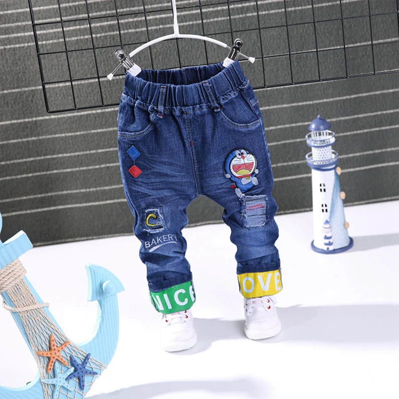 

2019 NEW Spring Autumn Fashion Doraemonbota jeans Boys Baby casual Pants fashion Kids Jean Boy Trousers Children Denim 1-6Y