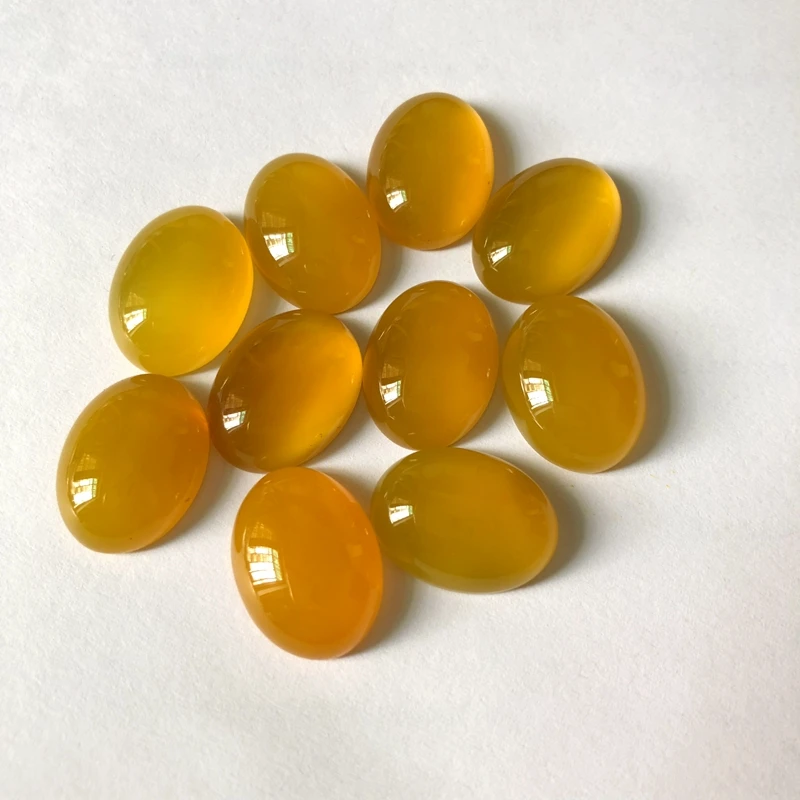 

AA Quality Natural Yellow Carnelian Agat e Cabochons Oval 15x20mm CAB Semi precious stone Jewelry Cabochon Ring Face 10pcs/lot