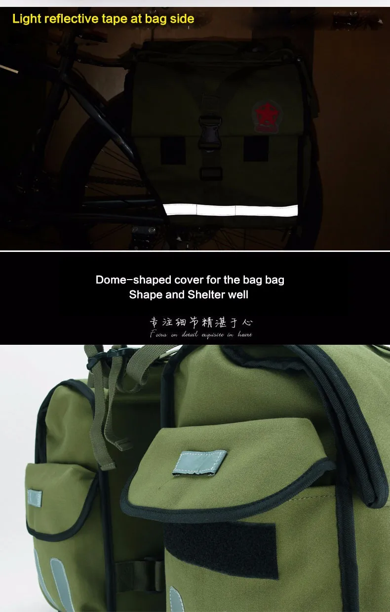Sale Roswheel Green Canvas Waterproof Double Bicycle Pannier Rear Seat Bag Bike Pouch 40-50L Bike Trunk Rack Bag Bycicle Carrier Bag 3 Sale Roswheel Green Canvas Waterproof Double Bicycle Pannier Rear Seat Bag Bike Pouch 40-50L Bike Trunk Rack Bag Bycicle Carrier Bag 3