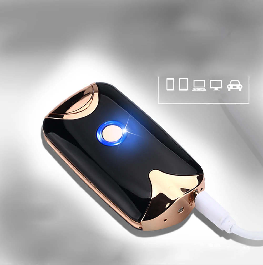 Интеллектуальная USB Индукционная дуга двойная пожарная Зажигалка подзарядка отпечатков пальцев металлическая ветрозащитная без газовой сигареты для курения Regaloed