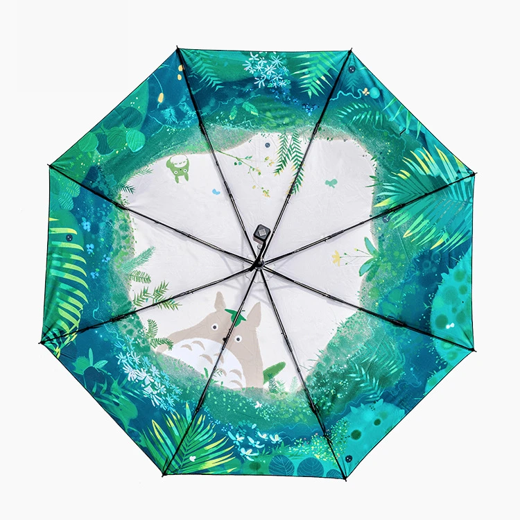 Оригинальный аниме Ghibli Тоторо зонтик черное покрытие УФ-зонтик Для женщин Paraguas Plegable Mujer Parapluie Guarda Chuva Тоторо