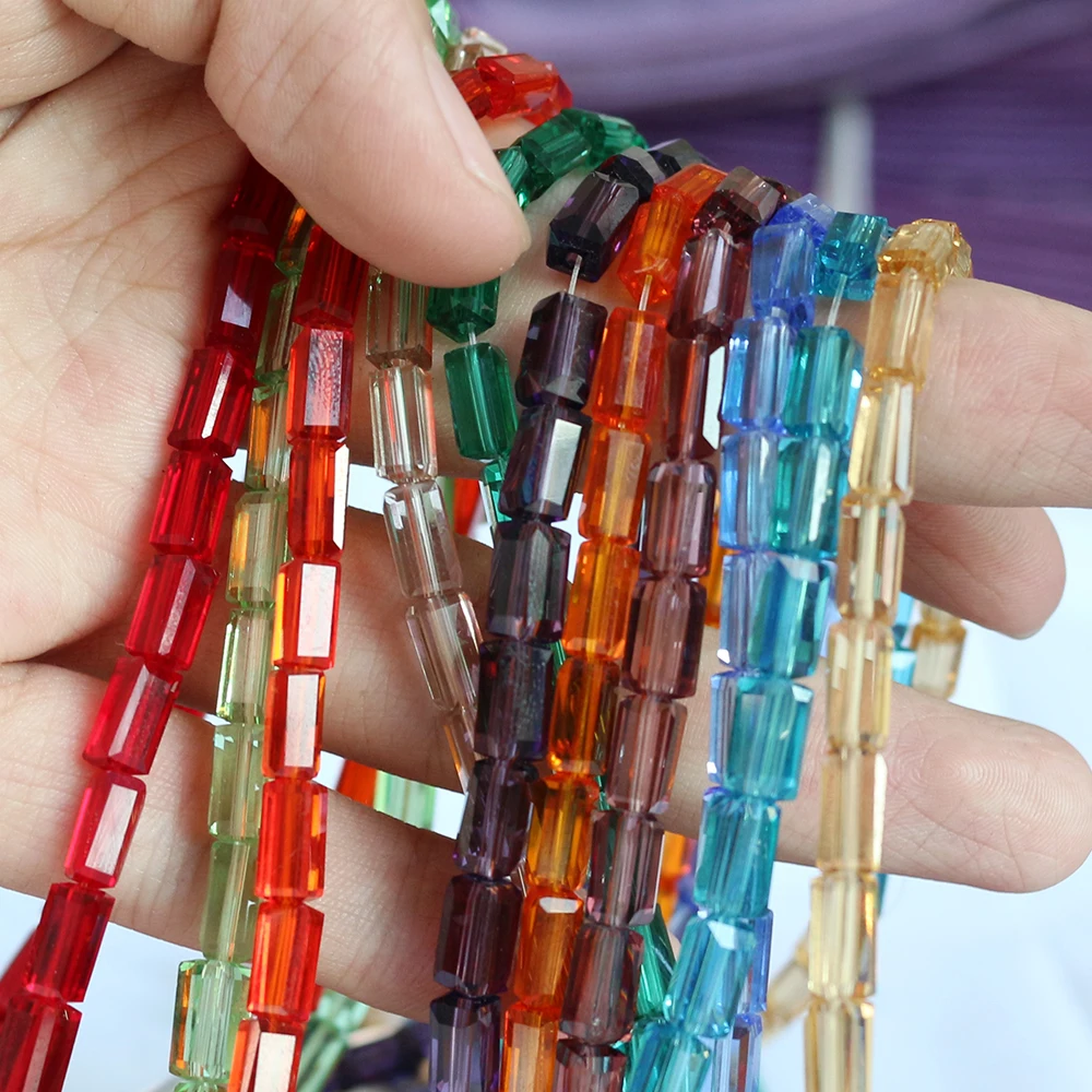 3x6mm 80Pcs/Lot Long Square Beads High Quality Tiny Crystal Glass Small Spacer For DIY Making Jewelry Accessories |