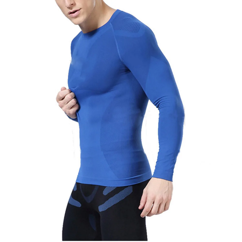 Mens Compression Base Layer Long Sleeve Tight Tops Sport Training Muscle T-shirt