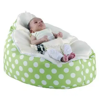 

COVER ONLY, NO FILLINGS - Green polka Kid Tollder Baby Bean Bag Snuggle Bag Infant Sleeping Bag For Child =10-year old