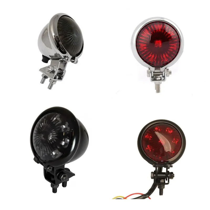 Universal Bates Style LED TaillIght Brake Tail Light Stop Lamp For Harley Chopper Bobber Scrambler Cruiser Buggy ETC |