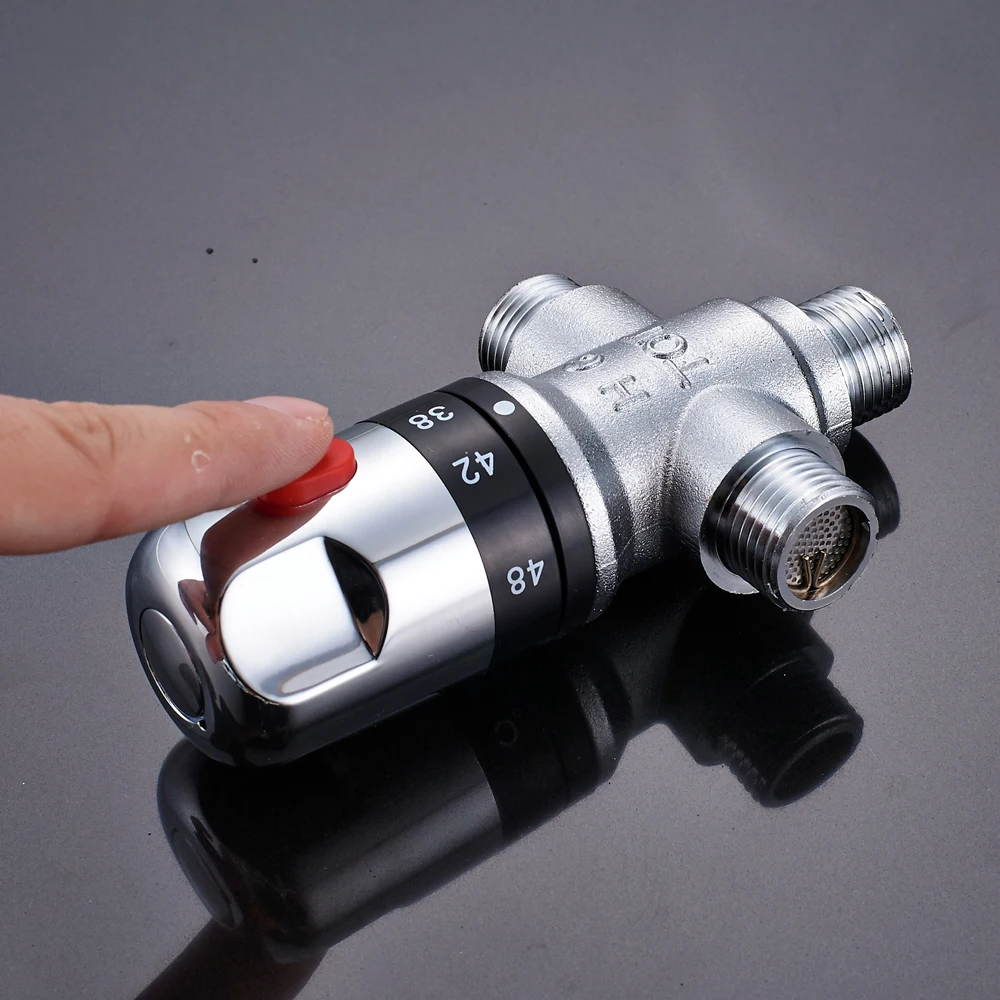 Brass Thermostatic Mixer Valve Thermostatic Cartridge Chrome Temperature Control Shower Mixer Valve Constant Temperature thermostatic mixing valve