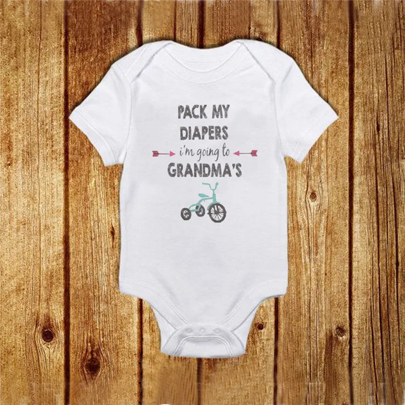 طفل الوليد الطفل الاطفال قصيرة الأكمام رسائل مطبوعة رومبير تجهيزات الملابس 0-24 M الطفل الملابس A20