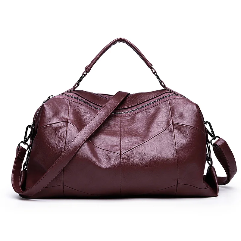 Европа и США, Высококачественная сумка, атмосферная Бостонская сумка, модная дикая простая повседневная сумка через плечо - Цвет: Red