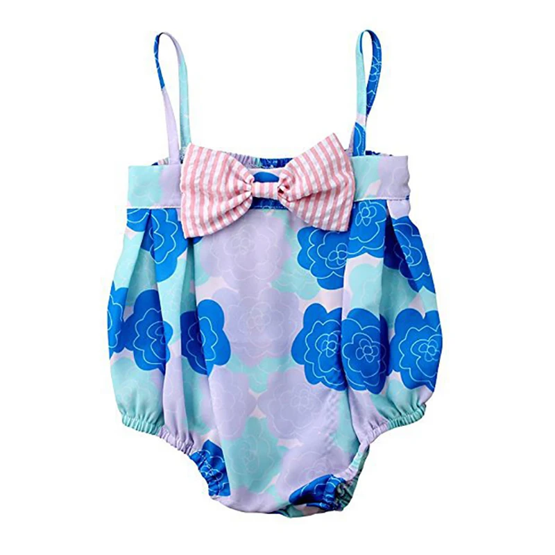 

Baby Newborn Girls Cute Rompers Strap Floral Print Jumpsuit Sleeveless Beach Romper Infant Outfits Baby Girls Rompers 0-2Years