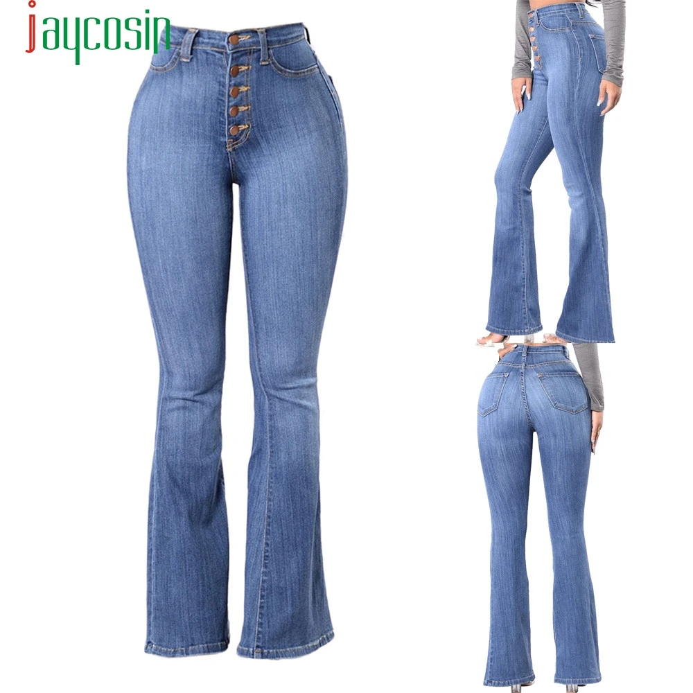 JAYCOSIN 2019 женские леггинсы тренировка леггинсы тонкие Высокая талия гибкие высокая талия и бедра светло-голубые джинсы A