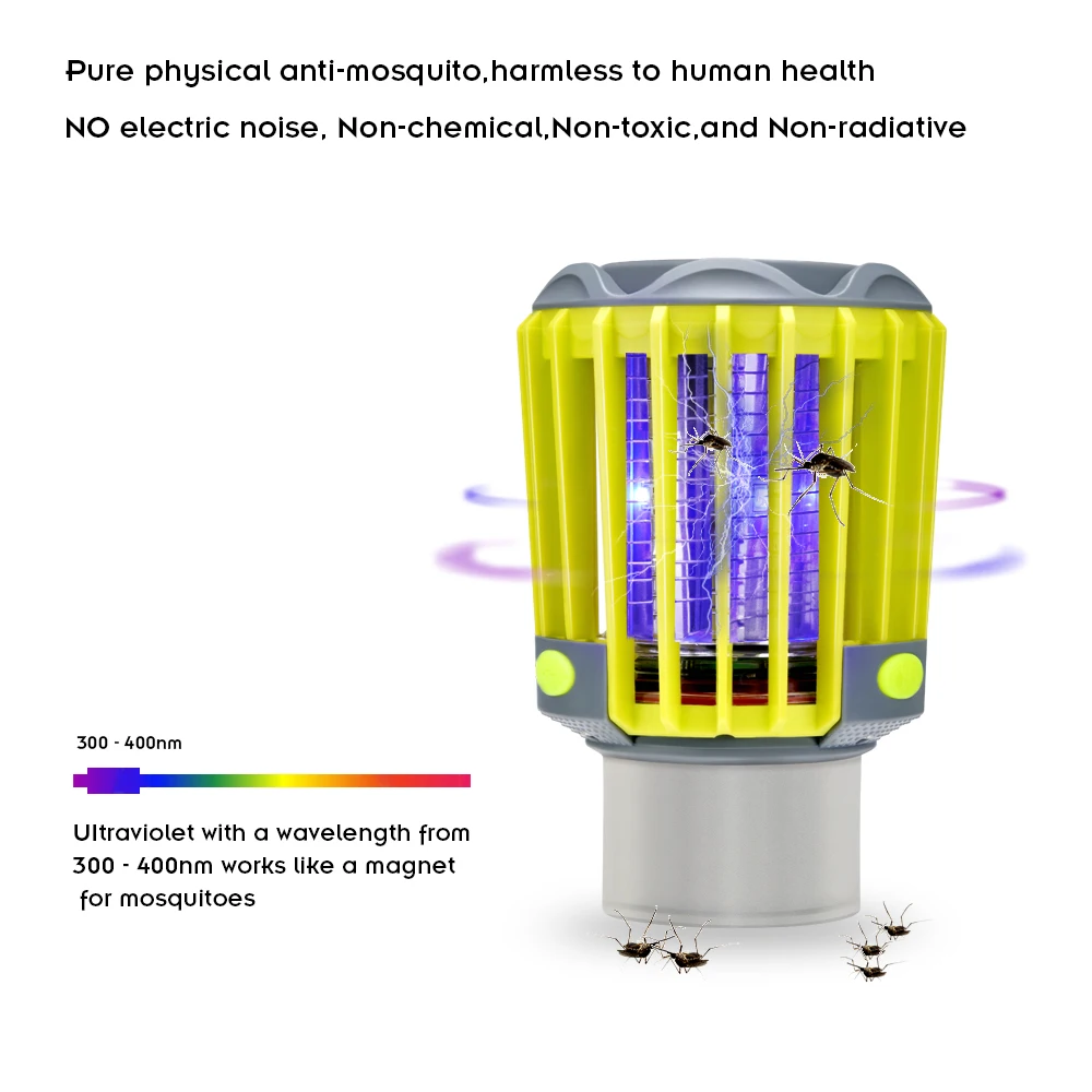 Новинка 3в1 перезаряжаемая электронная лампа от комаров IP67 Водонепроницаемый походный светильник для улицы от комаров