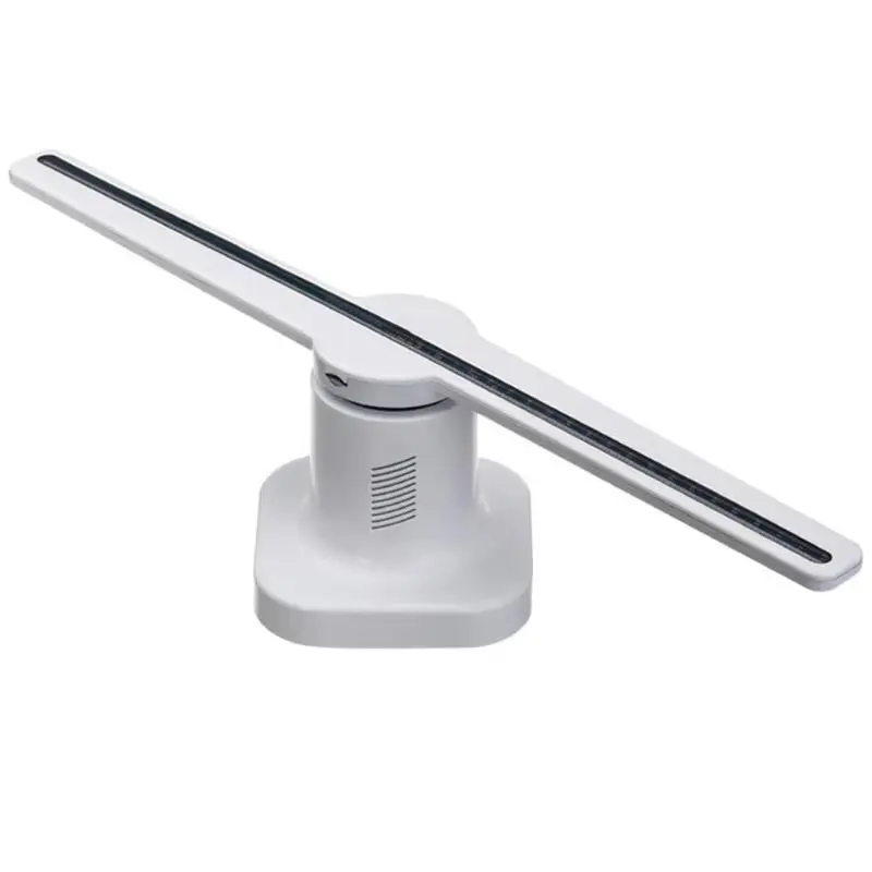 White LED 3D Hologram Projector Holographic Advertisement Display Fan Unique LED Light Advertising Lamp US/EU/ Plug