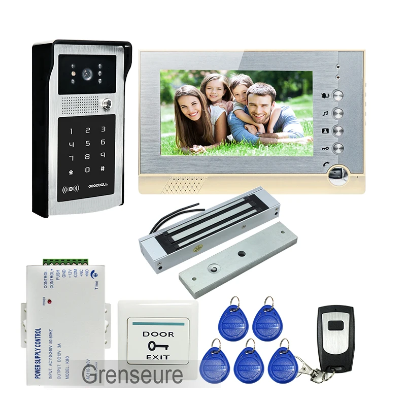 FREE SHIPPING 7 LCD Screen Record Video Intercom font b Door b font Phone Kit Outdoor