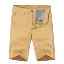 Летние мужские шорты Карго Свободные повседневные шорты длиной до колена цвета хаки классические прямые шорты с застежкой "молния" Прямая ABZ297