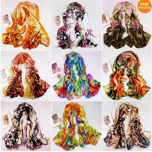 Wholesale Ship by DHL UPS High Quality Women's giral lady's Scarf Georgette Soft Wrap Shawl Stole Silk Chiffon Zebra grain |