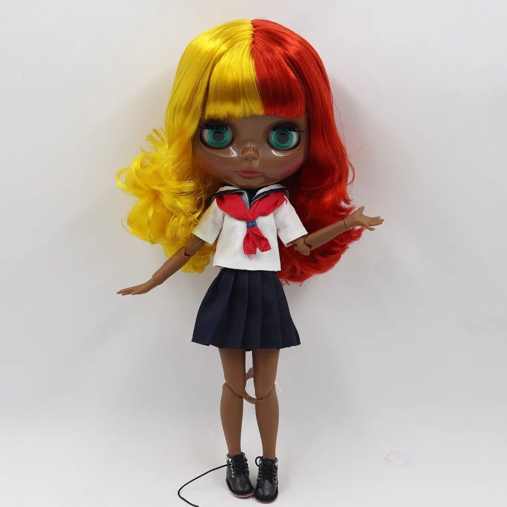 ICY fortune days factory blyth кукла супер черный тон кожи самая темная кожа красный и желтый волосы суставы тела 1/6 30 см BL3038/1248