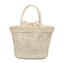 Женская сумка в стиле ретро, соломенная плетеная Сумка-тоут, большая вместительность, летняя пляжная сумка на плечо, вечерние сумки для покупок,-WT