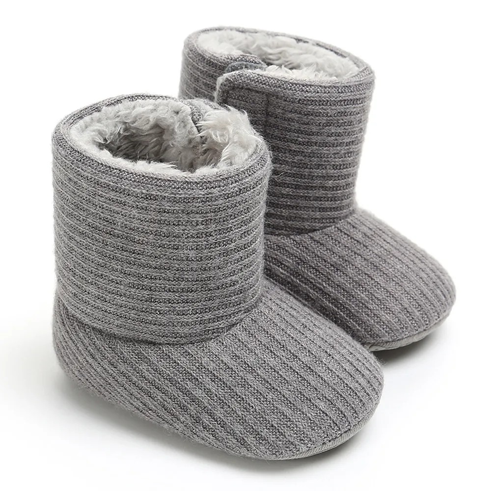 

Baby Kid Boys Girls Knitted Fur Boots 5 Colors Toddlers Soft Sole Short Warm Soft Snow Boys Girls Boots Shoes 0-18 Months