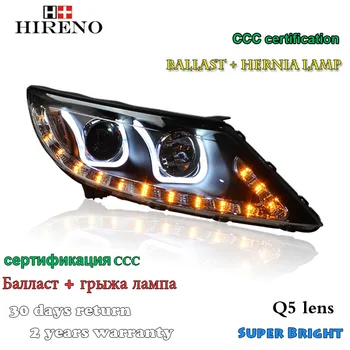 

Hireno Headlamp for 2010-2012 KIA Sportage Headlight Assembly LED DRL Angel Lens Double Beam HID Xenon 2pcs