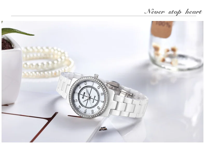 Модные женские наручные часы с бриллиантами DOM T-558 керамика ремешок для часов Топ люксовый бренд женское платье Женева кварцевые часы