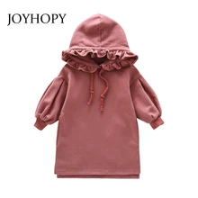 JOYHOPY/платье с капюшоном для девочек; сезон осень-зима; рождественские детские платья для девочек; детская одежда; Одежда для девочек