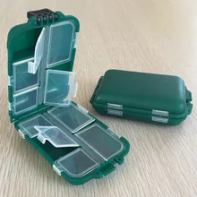 10 отсеков мини коробка для рыболовных снастей Рыболовные Приманки Крючки для приманки пластиковый держатель для хранения квадратная коробка рыболовные аксессуары