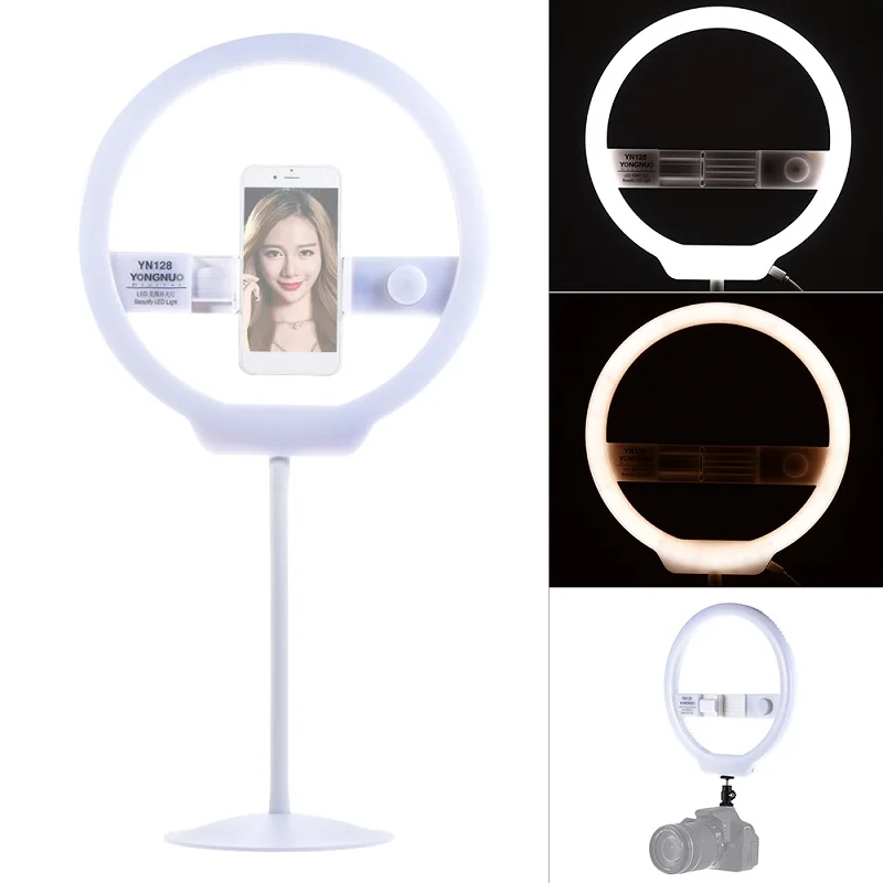 

YONGNUO YN128 Ring Light Camera Photo/Studio/Phone/Video 128 LED 3200K-5500K Photography Dimmable Ring Lamp