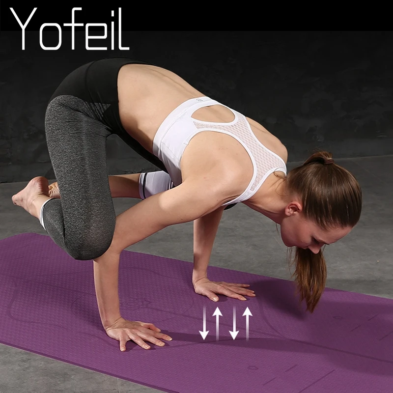 

Fitness Shaping Sports Monochromatic Gymnastics Colchonete Pad Tasteless Anti slip High Resilience Fitness TPE 6mm Yoga Mat