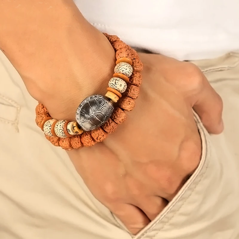 

Wholesale Tibetan style KingKong Bodhi Bracelets Rosary Buddha Beads Original Bracelets Prayer Wood Japa mala JoursNeige