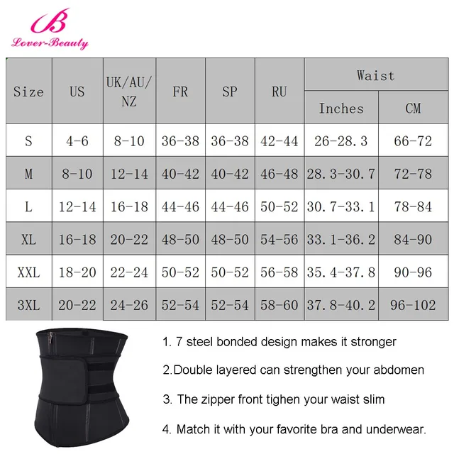 Lover-Beauty Abdominal Belt Waist Trainer Zipper Underbust Slim Tummy Waist Cincher Slimming Briefs  Shaper Belt Shapewear 6