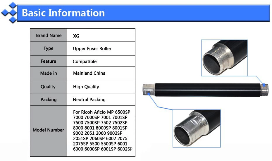 Запасные части для Ricoh Aficio 2051 2060 2075 MP 6500 7000 7001 7500 7502 8000 8001 9002 MP7001 1 шт.|fuser roller|upper fuser