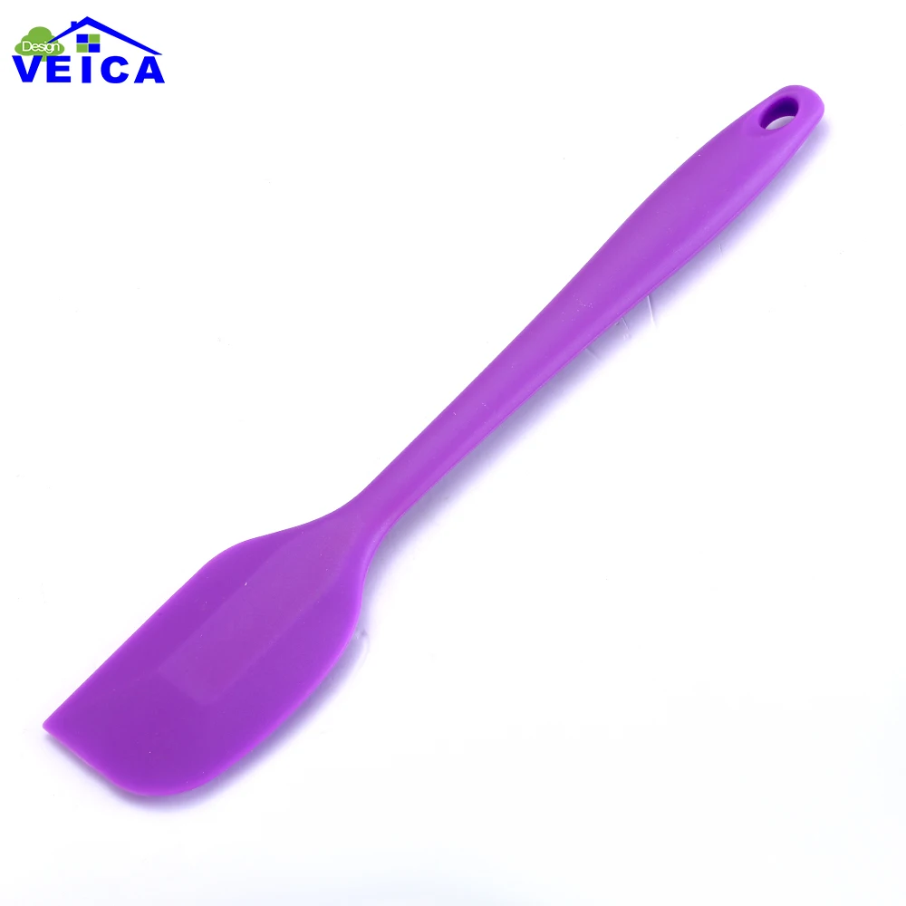 1 шт. 27 см лопатка для торта силиконовые лопатки термостойкие гибкие соскабливание инструмент для выпечки кухонный Ресторан скребок для приготовления пищи - Цвет: Фиолетовый