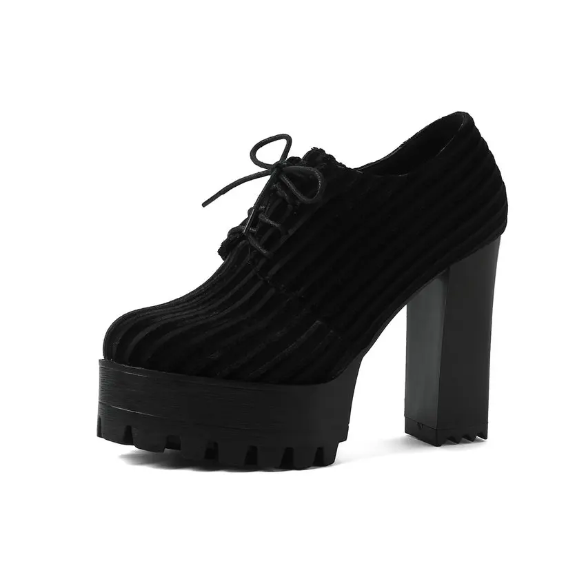 QUTAA/ женские туфли-лодочки из синтетического материала на платформе и высоком квадратном каблуке с круглым носком; сезон весна-осень размеры 34-42