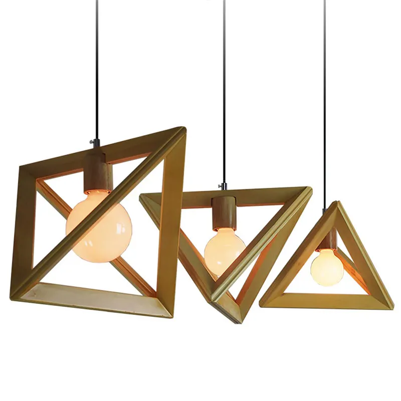 Modern Wood Pendant Lights E27 Vintage Light Lamps for Restaurant Bar Coffee Dining Room LED Hanging Fixtures | Освещение
