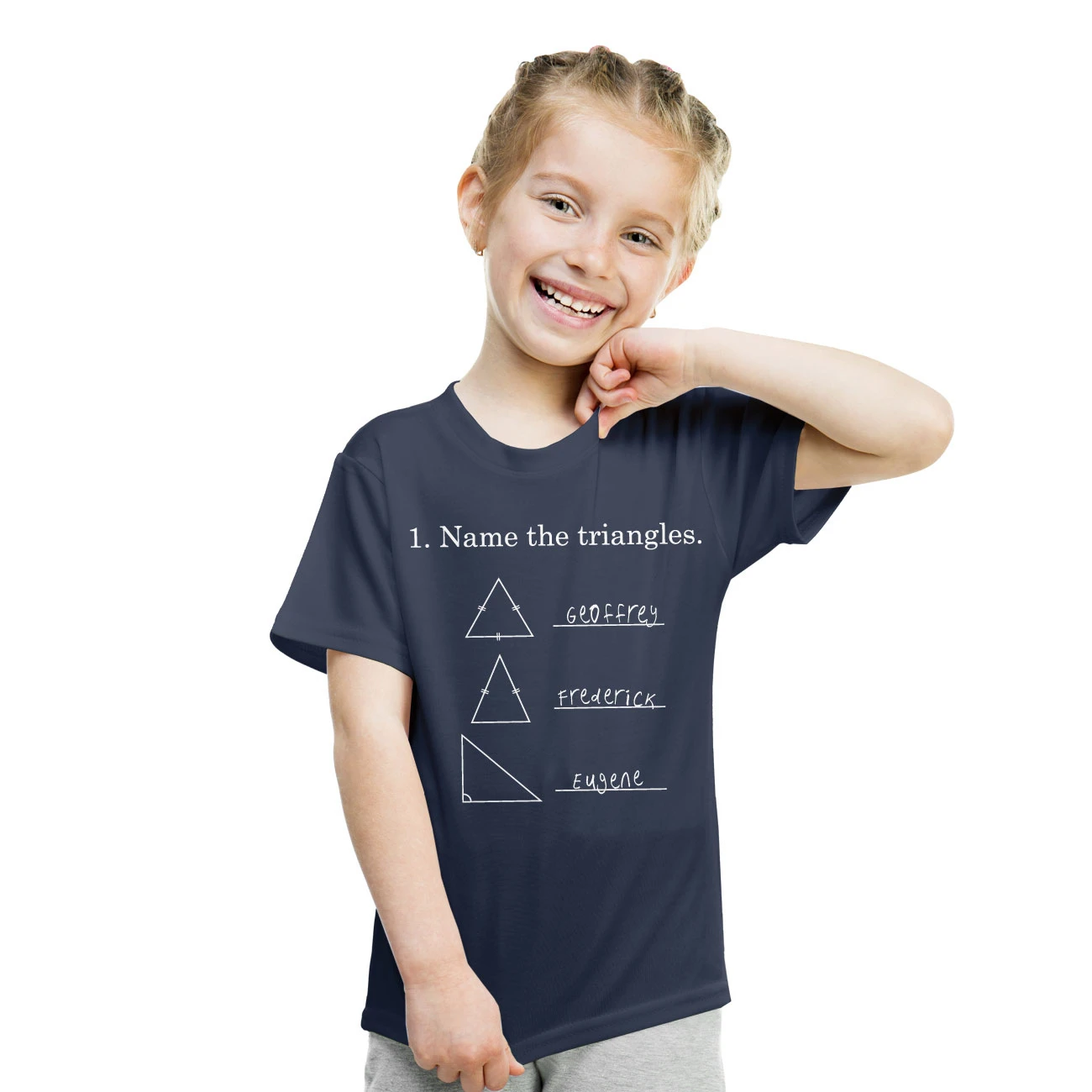 Name the Triangles T Shirt (Men's, Women's, Youth sizes; Navy) (3)