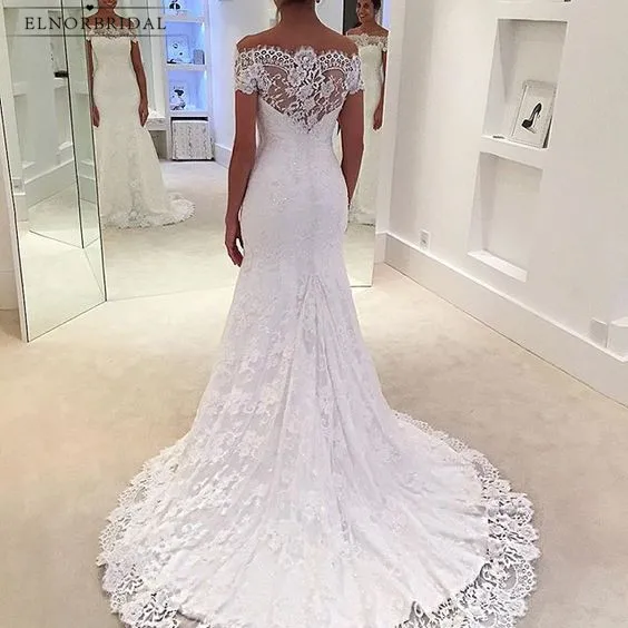 

Modest Lace Mermaid Wedding Dresses 2019 Off The Shoulder Robe De Mariee Bruidsjurken Handmade Trouwjurk Bridal Gowns