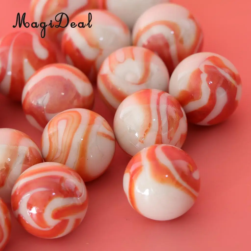 20pcs 25mm Floral Stripes Glass Marbles, Kids Marble Run Game, Marble Solitaire Toy Accs Vase Filler & Fish Tank Home Decor